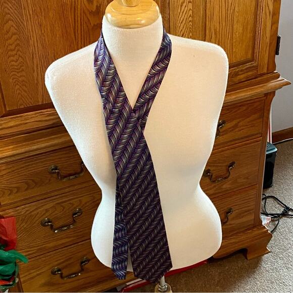 Missoni 100% Silk Mens Tie Colorful Geometric Design Work Wear Designer - Picture 10 of 16